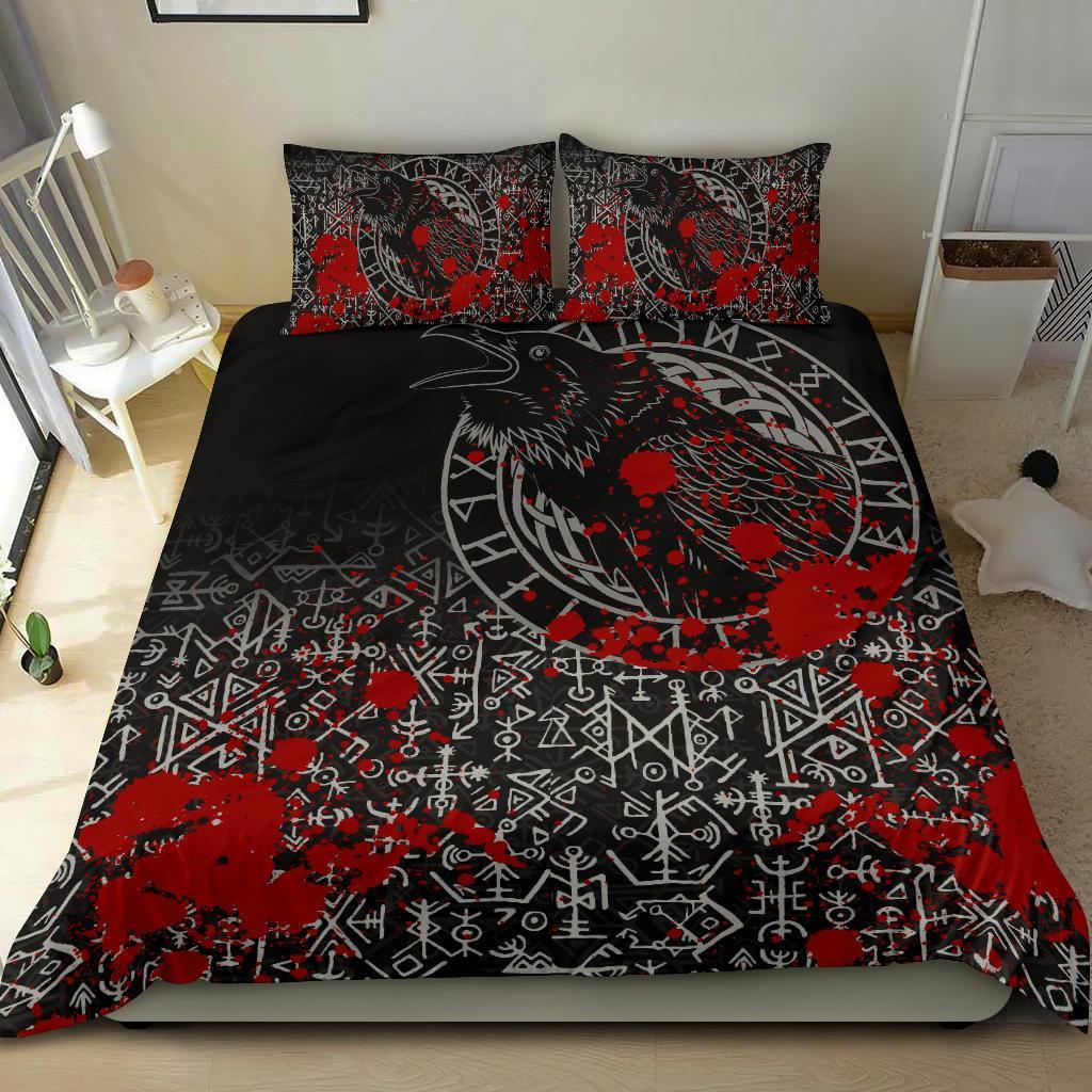 Viking Bedding Set Odin Raven Rune Futhark Blood RLT12 - Wonder Print Shop