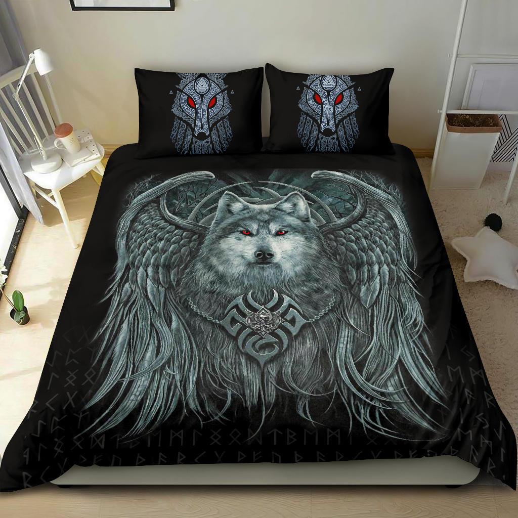 Viking Bedding Set, Spiral Wolf Spirit RLT12 - Wonder Print Shop