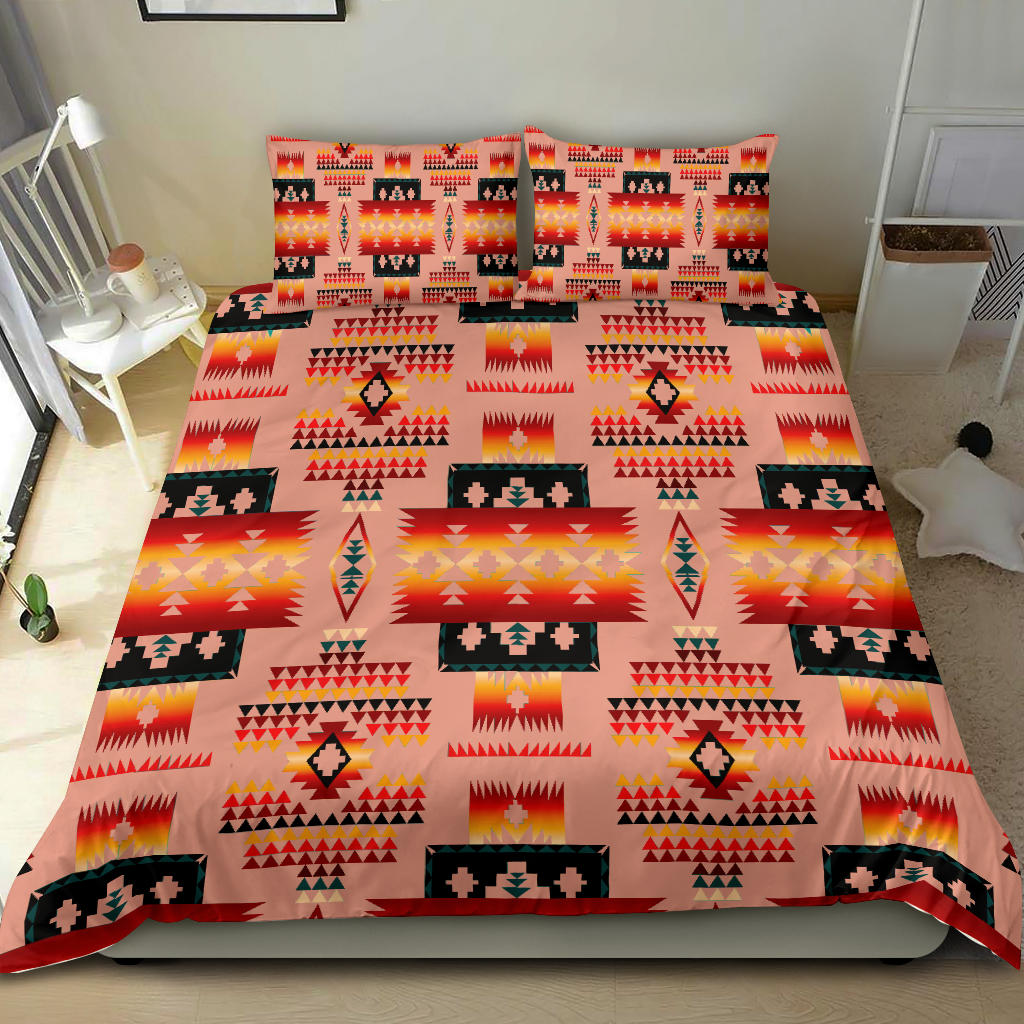 Tan Tribe Pattern Native American Bedding Set LT10 - Wonder Print Shop