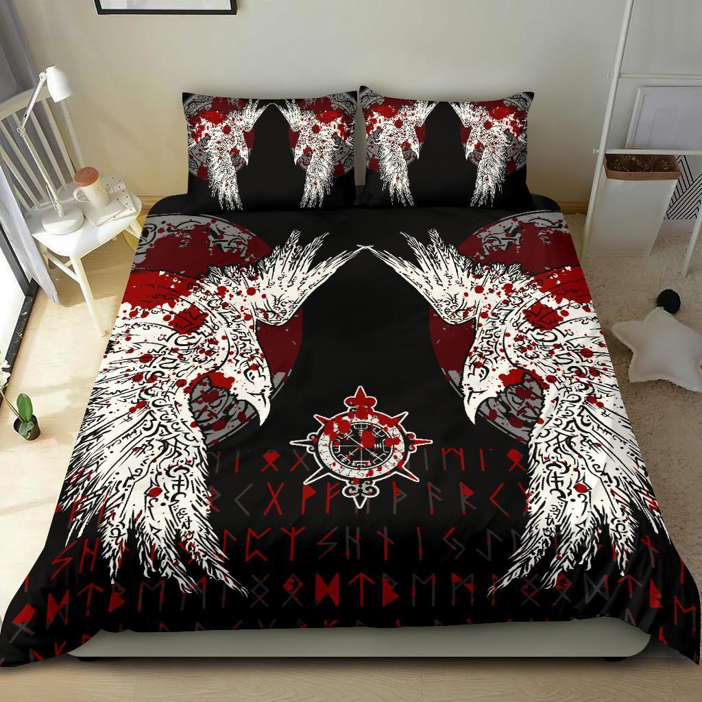 Viking Bedding Set Mystical Raven Tattoo Blood RLT12 - Wonder Print Shop