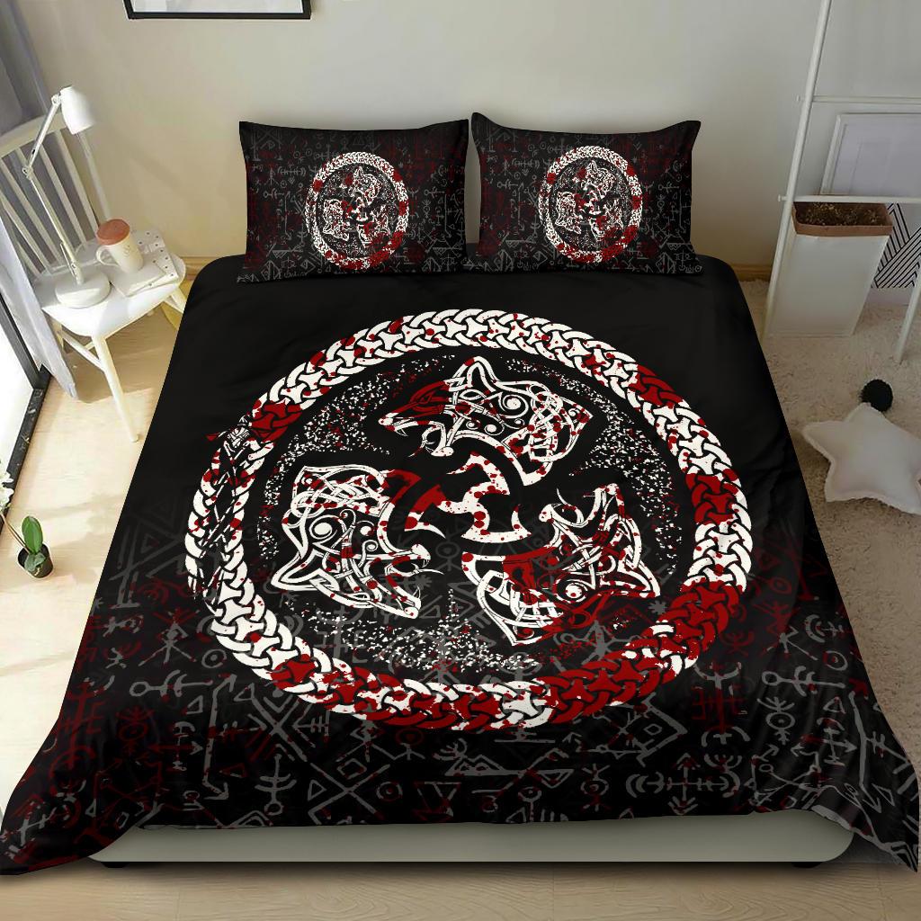Viking Bedding Set Fierce Blood Wolf Symbol Of A Viking Nordic RLT12 - Wonder Print Shop