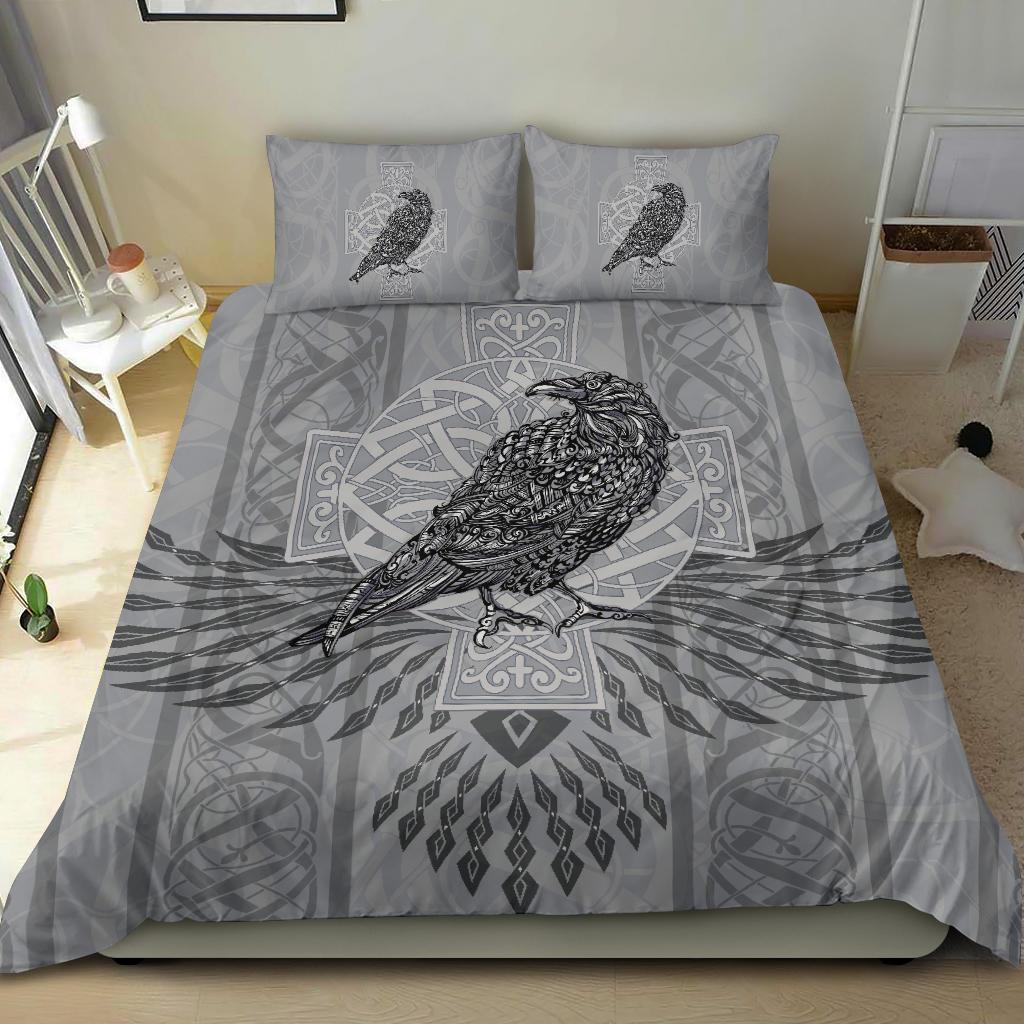 Viking Bedding Set Odin's Celtic Raven Scandinavian Tattoo RLT12 - Wonder Print Shop