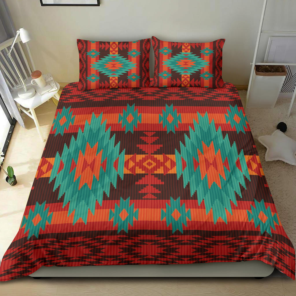 Native American Red Geometric Pattern Bedding Set LT10 - Wonder Print Shop