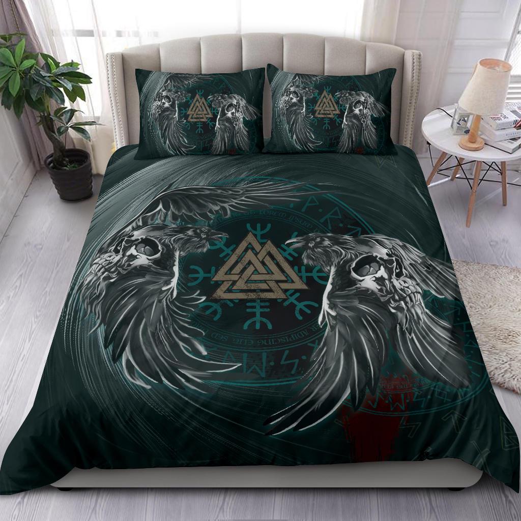 Viking Bedding Set, Ravens Skull Tattoo 9 RLT12 - Wonder Print Shop