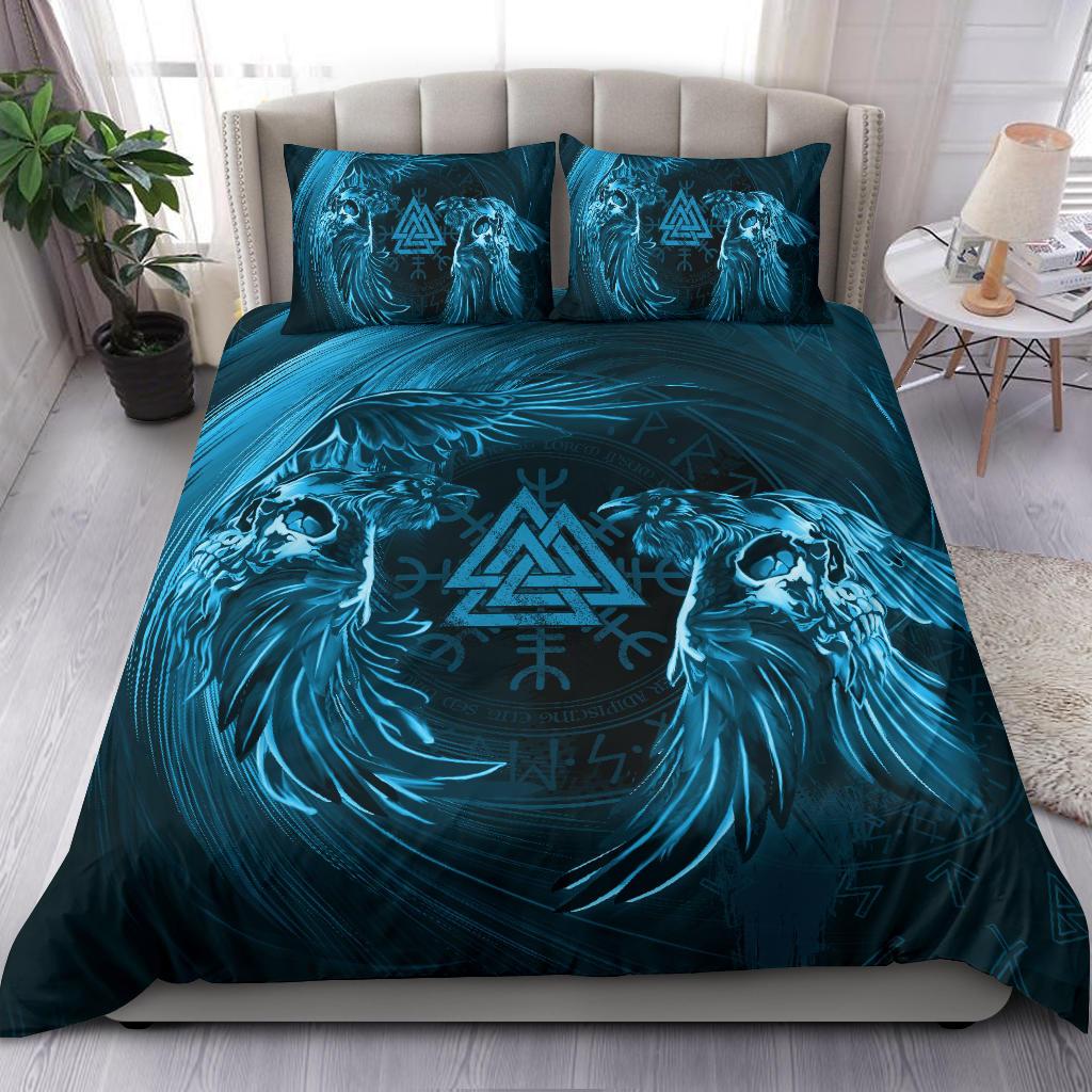 Viking Bedding Set, Ravens Skull Tattoo 9 RLT12 - Wonder Print Shop