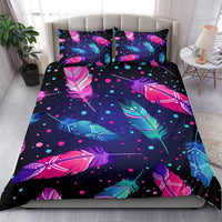 Pink and Blue Feathers Native American Bedding Set LT10 - Wonder Print Shop
