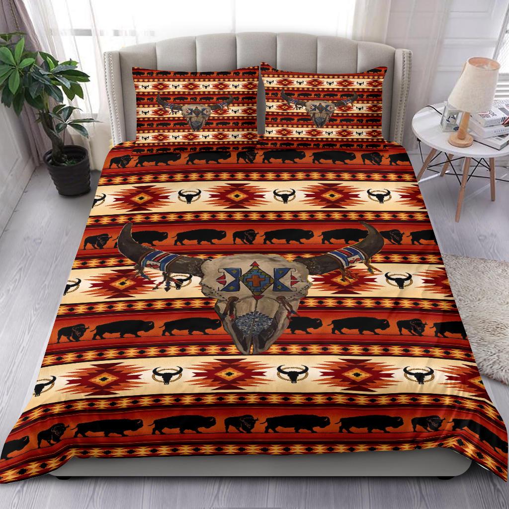 Bison Head Native American Bedding Set LT10 - Wonder Print Shop