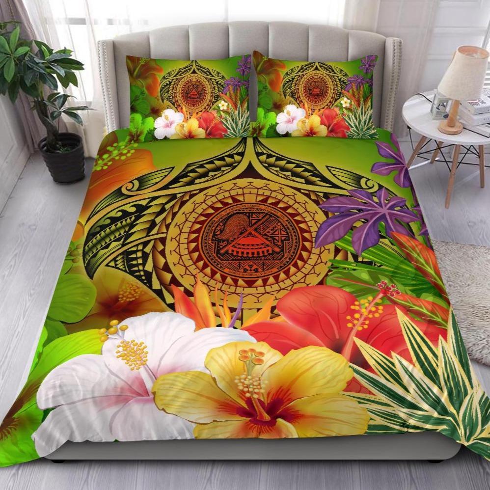 american-samoa-polynesian-bedding-set-manta-ray-tropical-flowers-reggae
