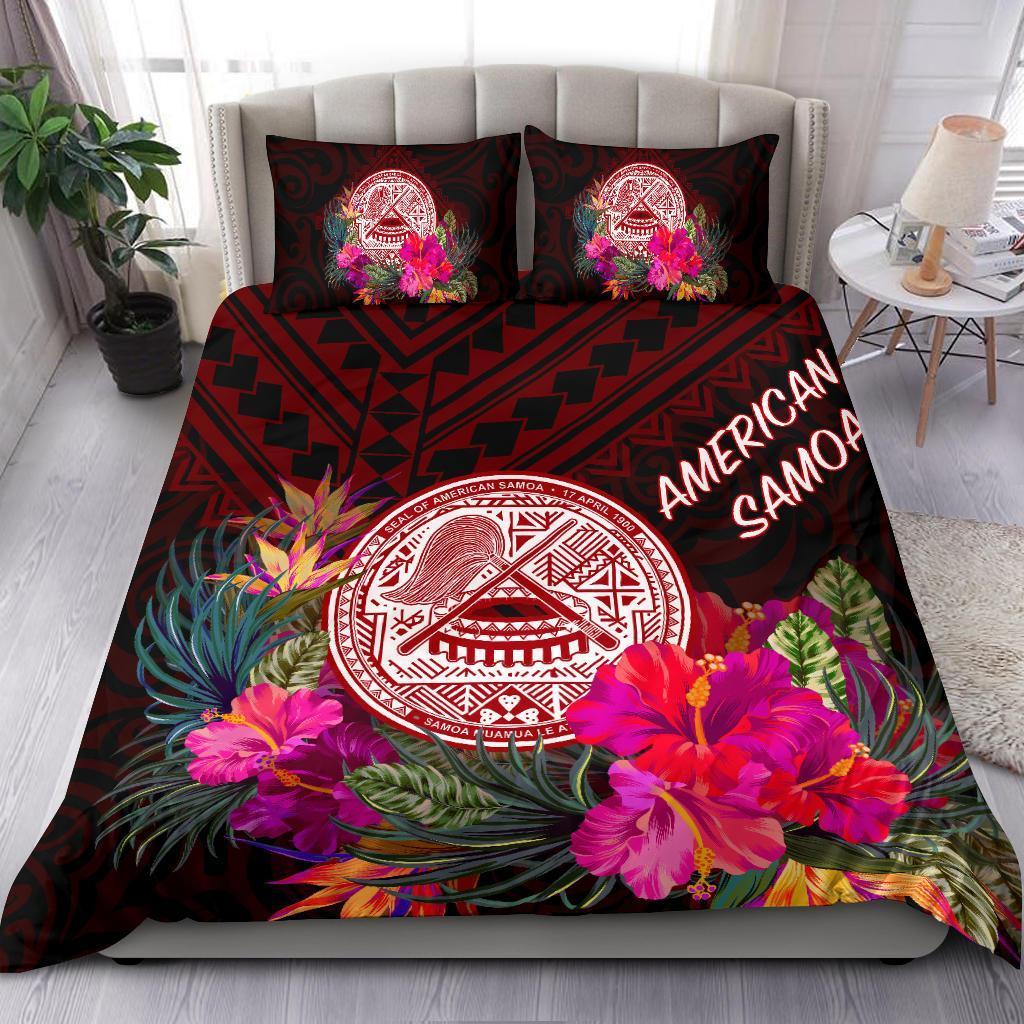 american-samoa-bedding-set-coat-of-arm-with-polynesian-patterns