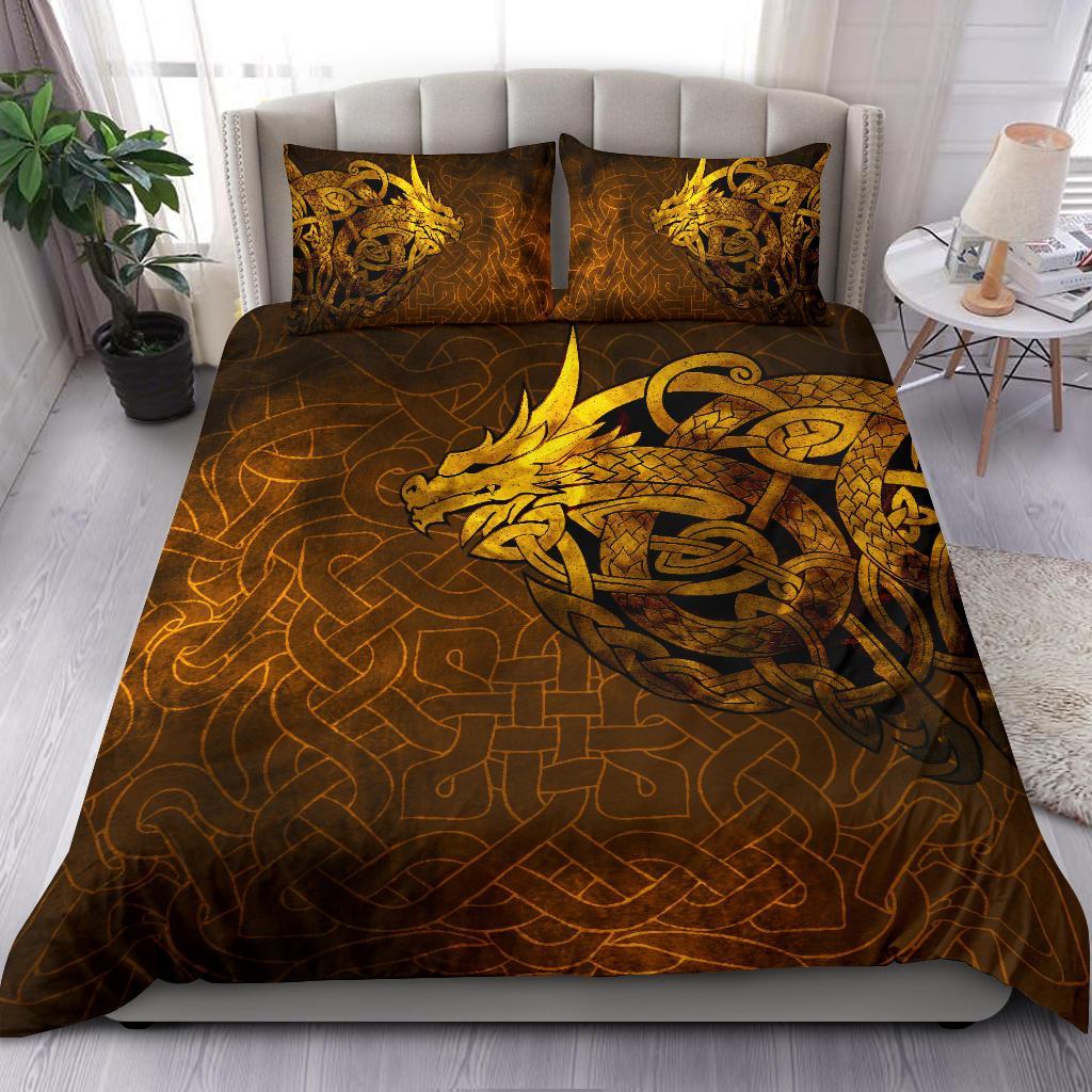 Viking Bedding Set Celtic Dragon Tattoo RLT12 - Wonder Print Shop