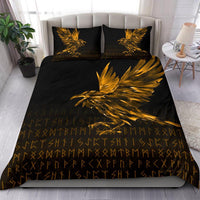 Viking Bedding Set The Raven Of Odin Rune, Gold RLT12 - Wonder Print Shop