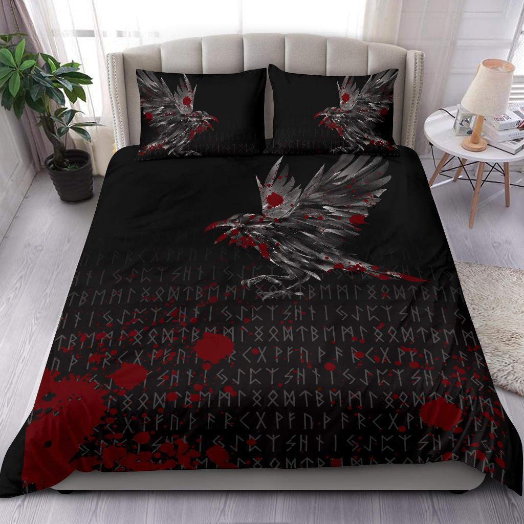 Viking Bedding Set The Raven Of Odin Rune Blood RLT12 - Wonder Print Shop