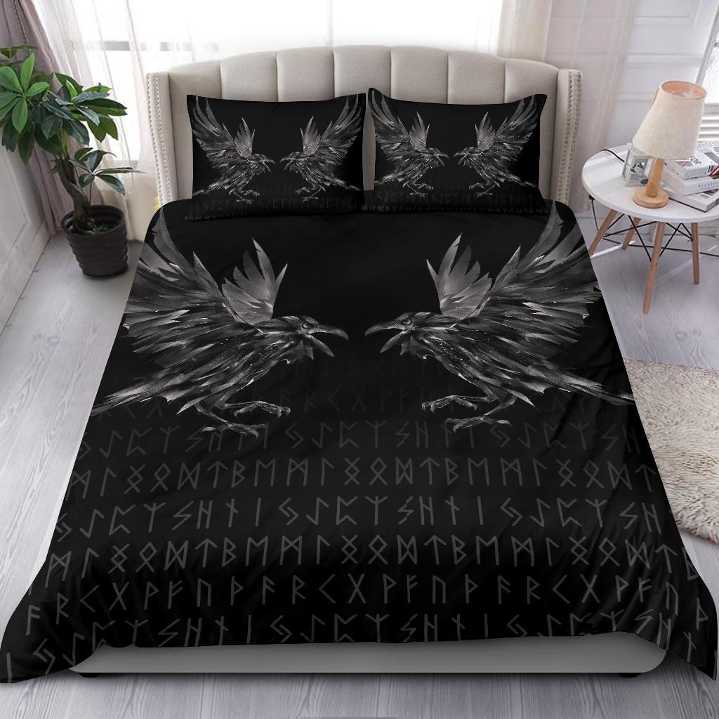 Viking Bedding Set Odin Huginn and Muninn Rune RLT12 - Wonder Print Shop