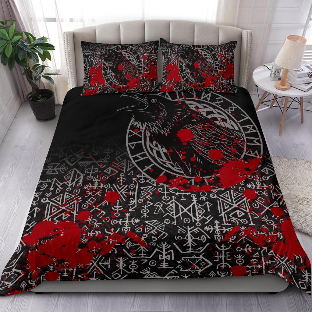 Viking Bedding Set Odin Raven Rune Futhark Blood RLT12 - Wonder Print Shop