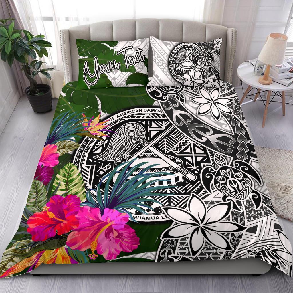 american-samoa-custom-personalised-bedding-set-white-turtle-plumeria-banana-leaf