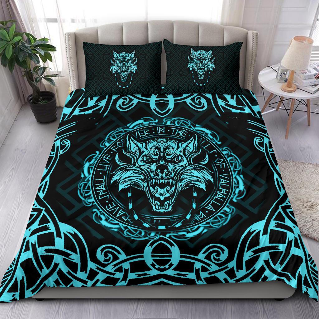 Viking Bedding Set Fenrir Viking Cyan 3D RLT12 - Wonder Print Shop