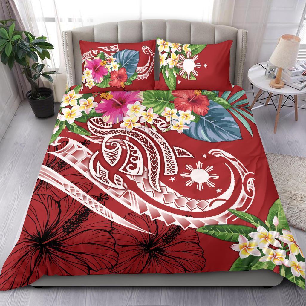 The Philippines Bedding Set - Summer Plumeria Red - Wonder Print Shop