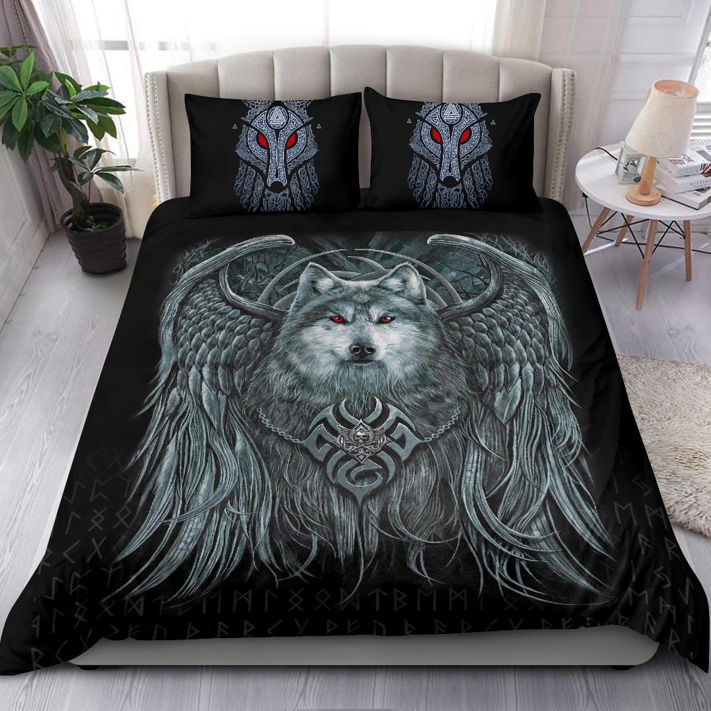 Viking Bedding Set, Spiral Wolf Spirit RLT12 - Wonder Print Shop