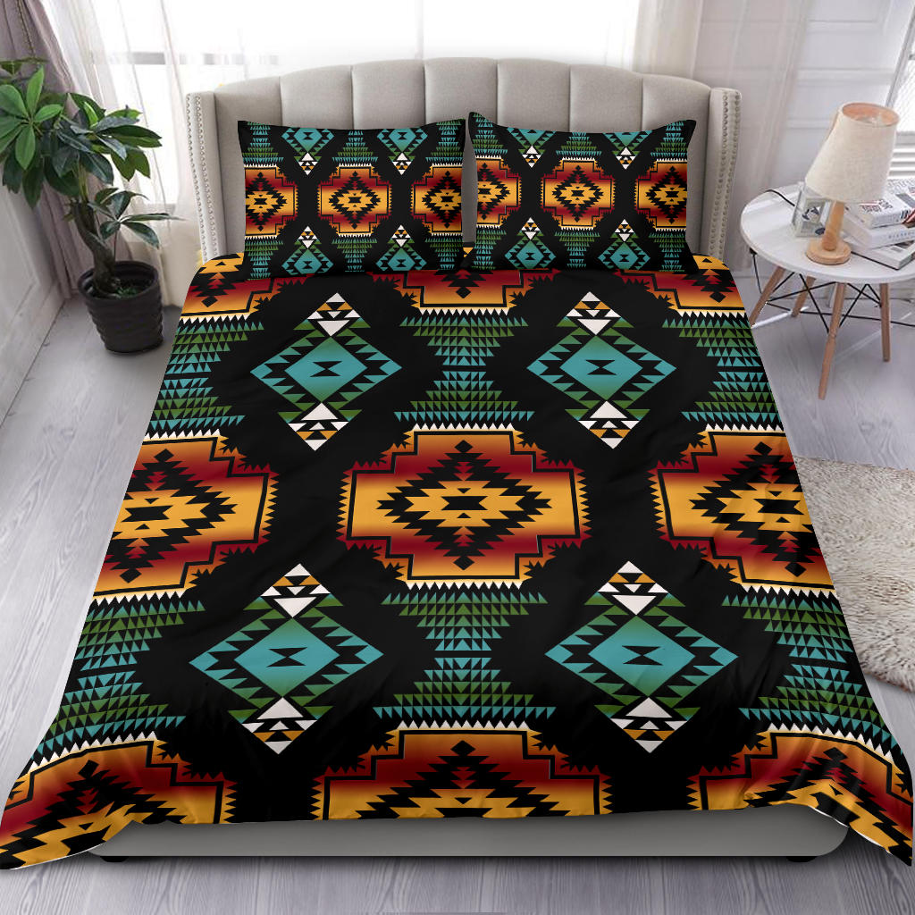 Native American Patterns Black Red Bedding Set LT10 - Wonder Print Shop