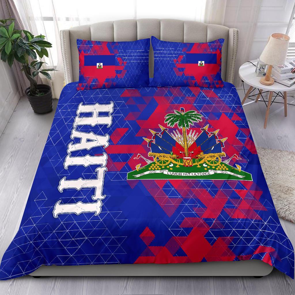 haiti-bedding-set-national-flag-polygon-style