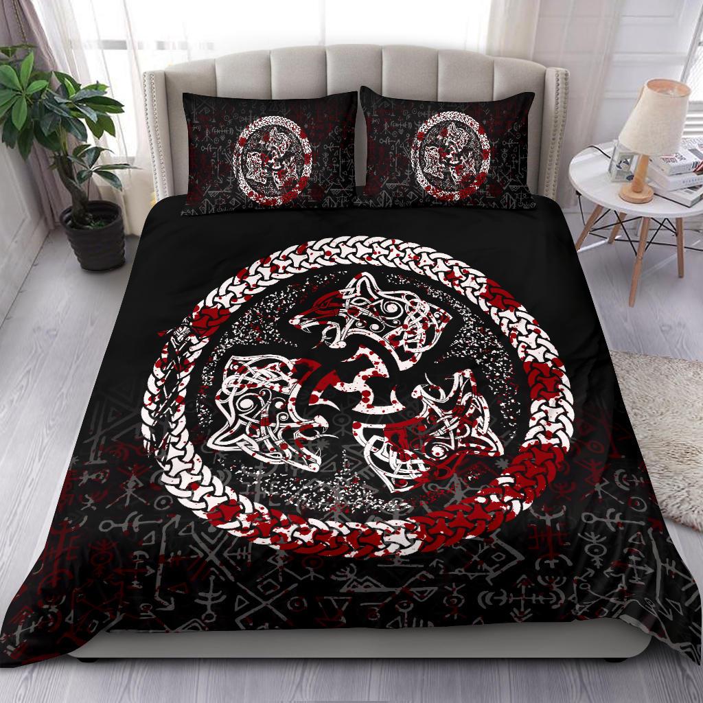 Viking Bedding Set Fierce Blood Wolf Symbol Of A Viking Nordic RLT12 - Wonder Print Shop