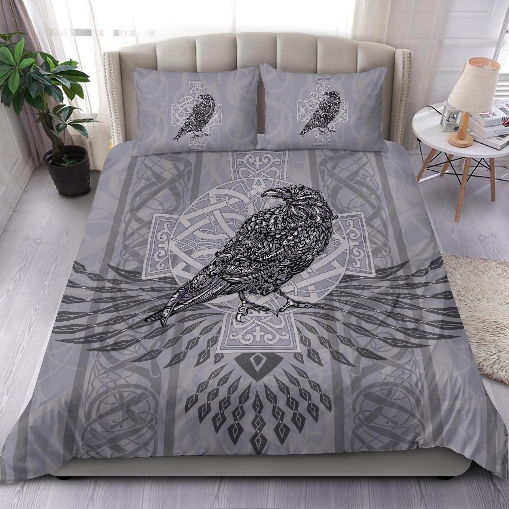 Viking Bedding Set Odin's Celtic Raven Scandinavian Tattoo RLT12 - Wonder Print Shop