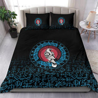 Viking Bedding Set Raven Celtic Cyan RLT12 - Wonder Print Shop