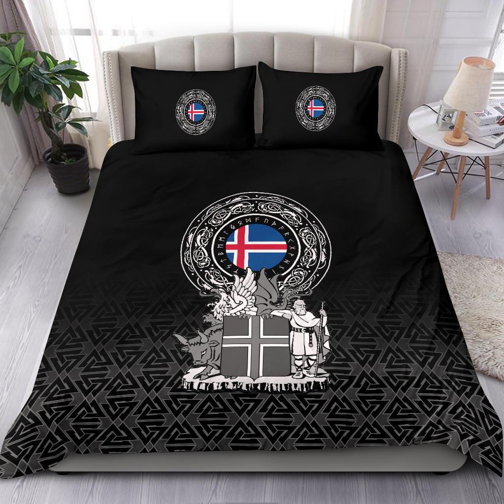 Viking Bedding Set Iceland Coat Of Arms RLT12 - Wonder Print Shop