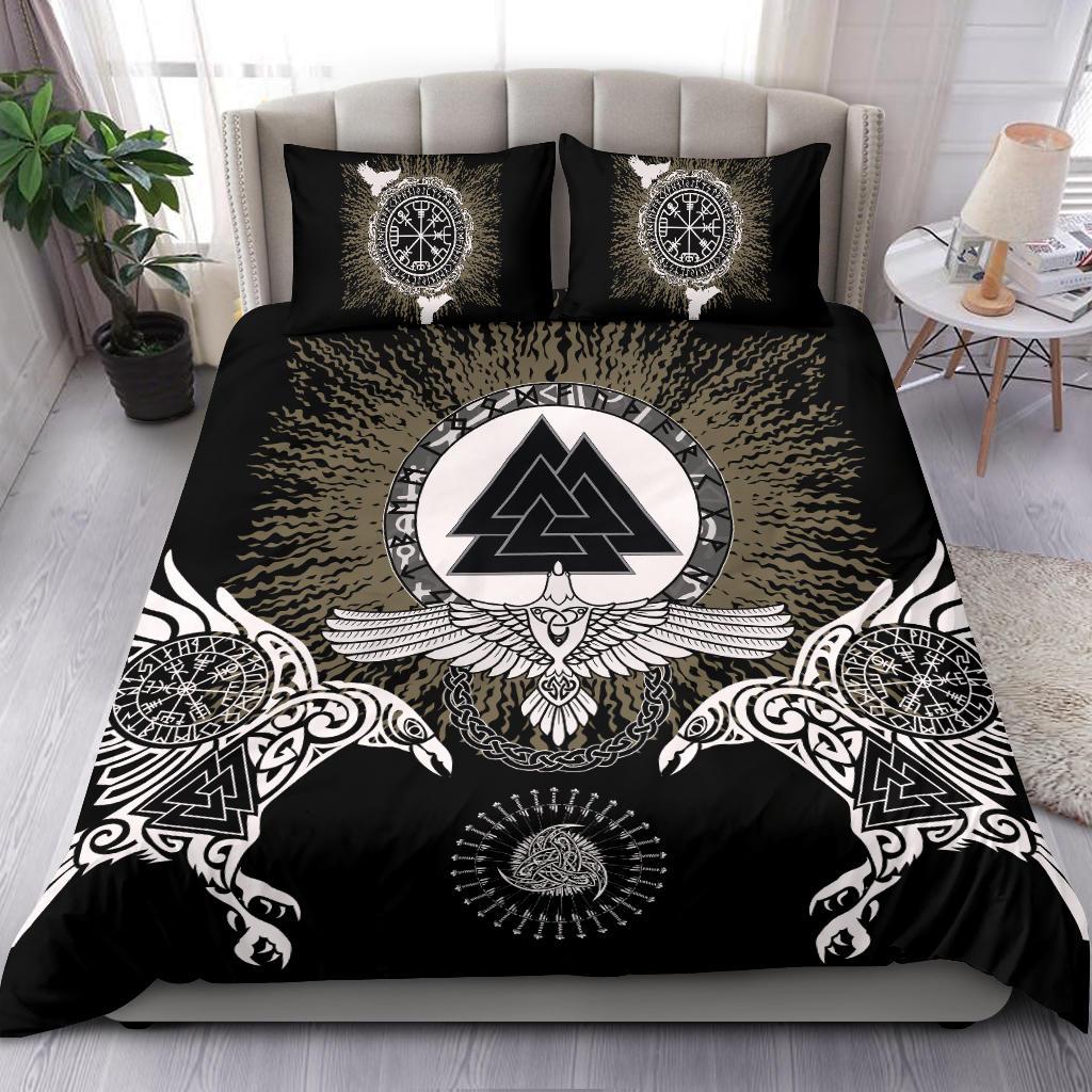 Viking Bedding Set Raven, Valknut and Vegvisir RLT12 - Wonder Print Shop