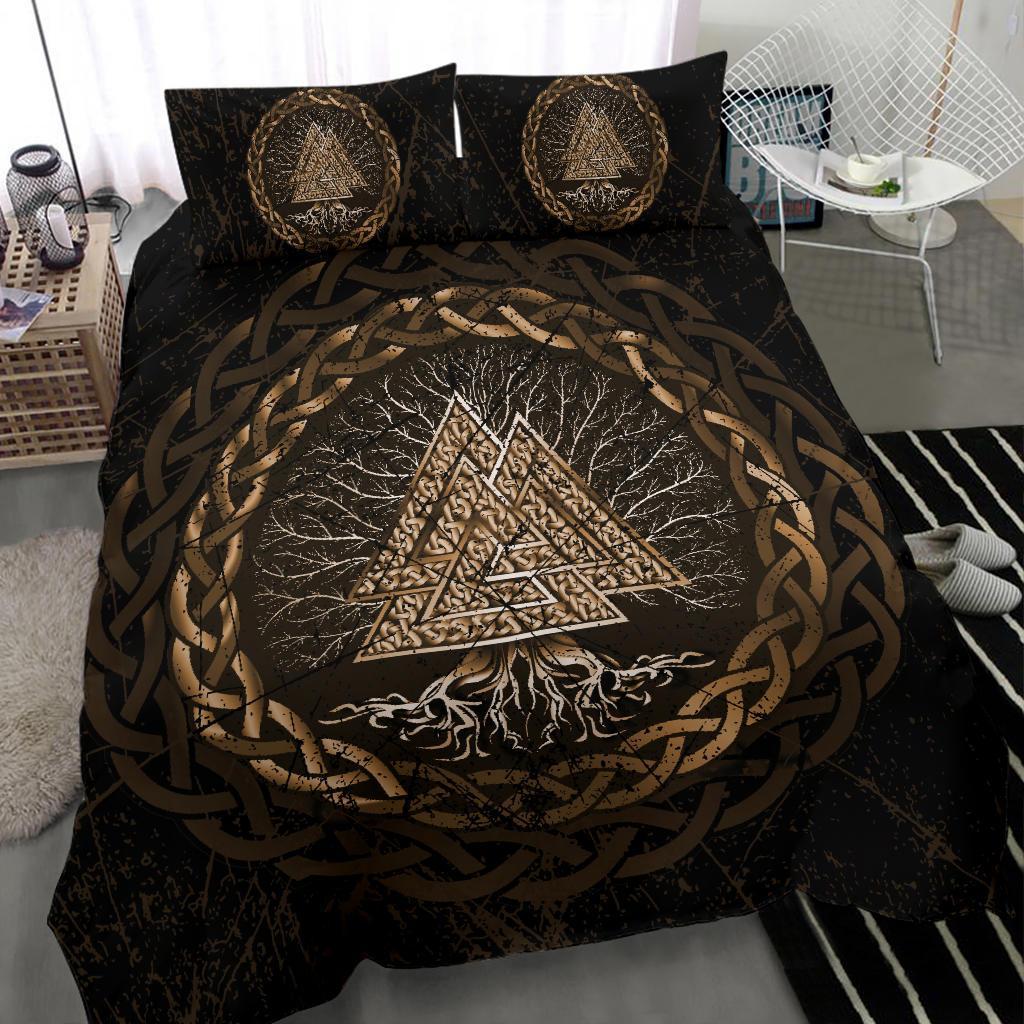 Viking Bedding Set, Celtic and Valknut and Tree Of Life Yggrdrasil RLT12 - Wonder Print Shop
