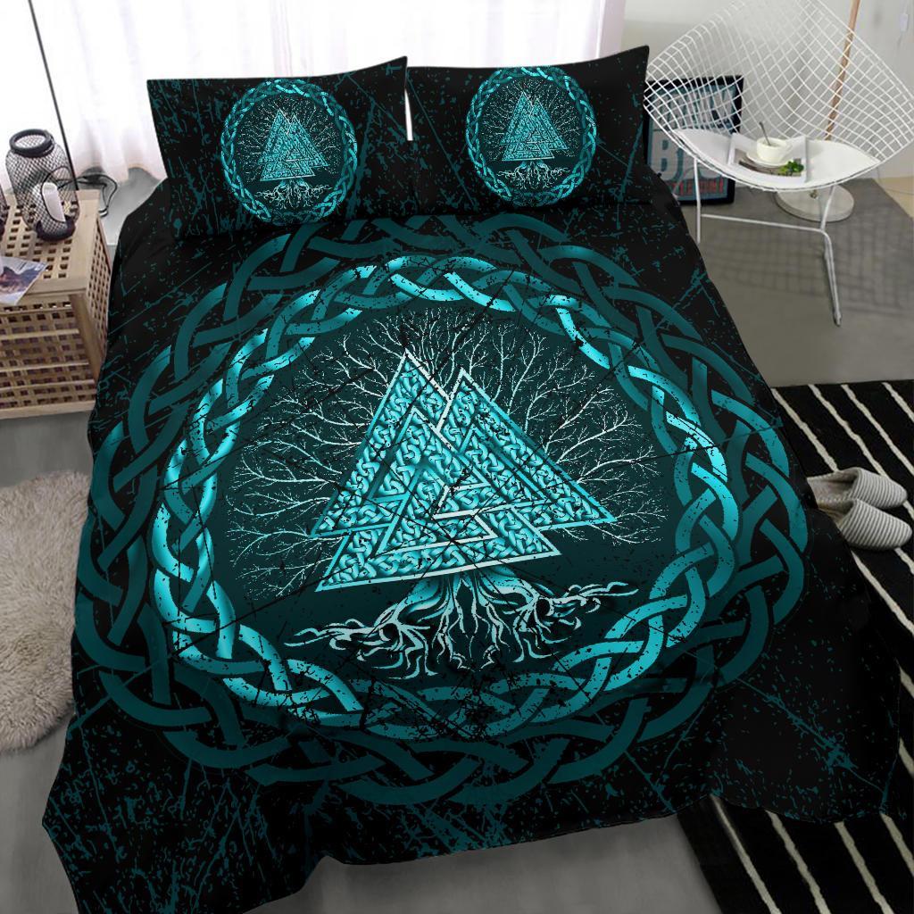 Viking Bedding Set, Celtic and Valknut and Tree Of Life Yggrdrasil RLT12 - Wonder Print Shop