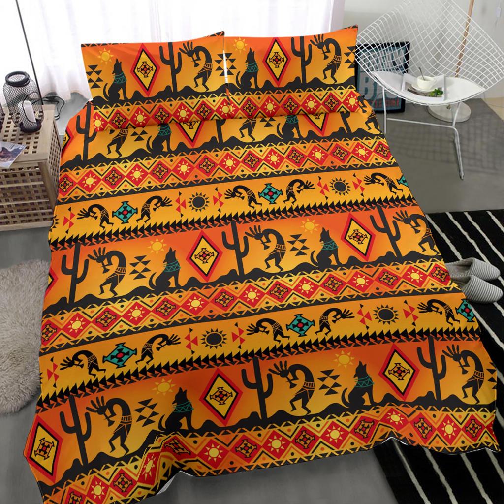 Kokopelli Yellow Native American Bedding Set LT10 - Wonder Print Shop