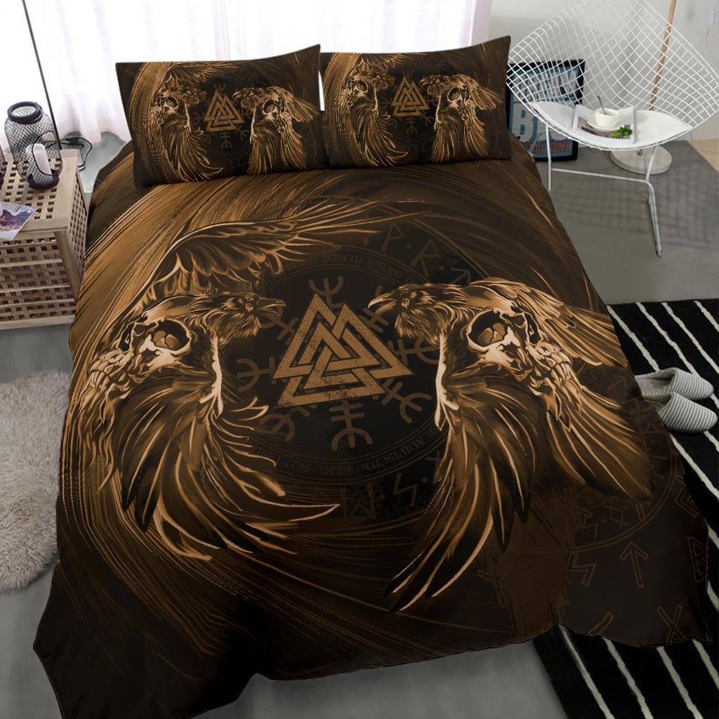 Viking Bedding Set, Ravens Skull Tattoo 9 RLT12 - Wonder Print Shop