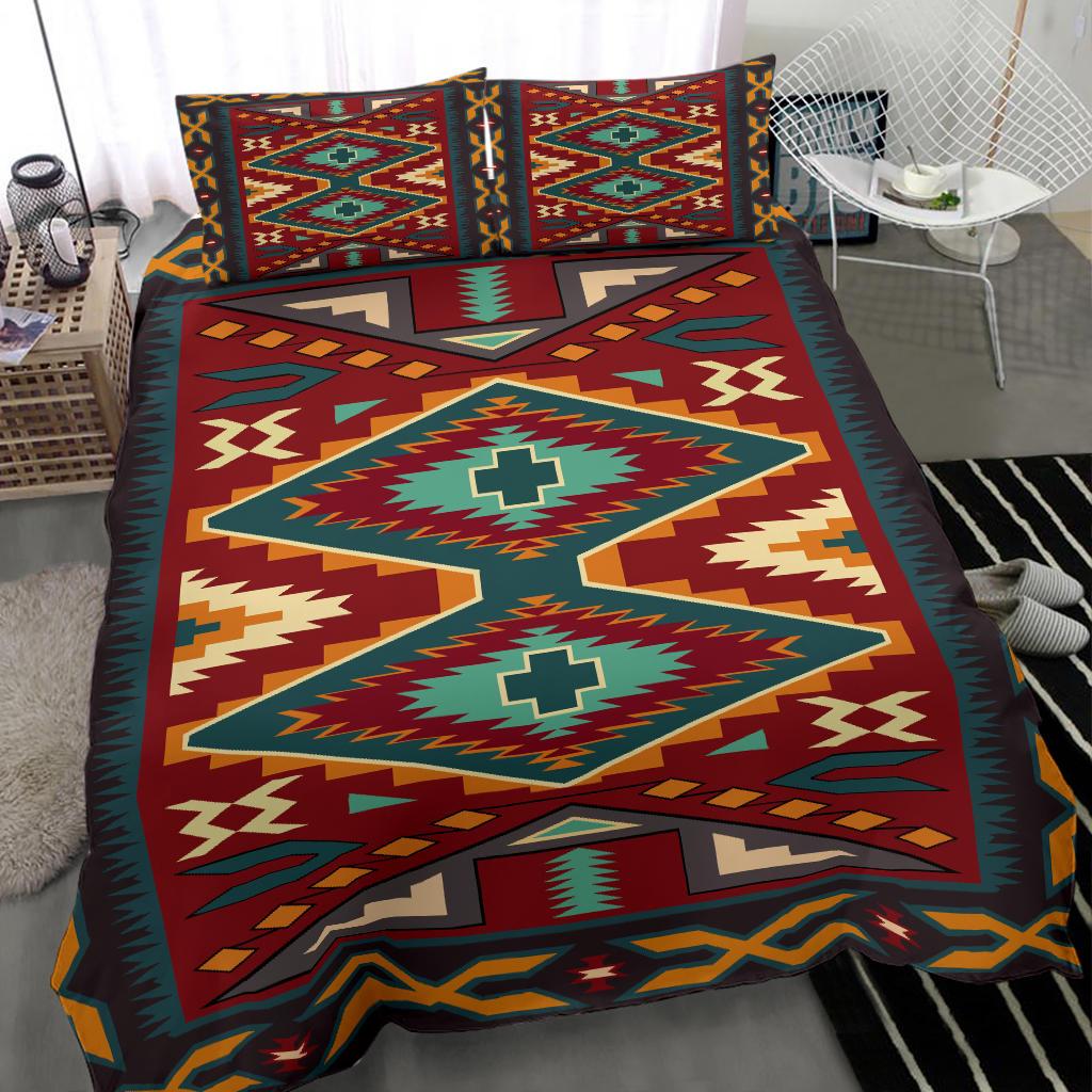 Red Pattern Native American Bedding Set LT10 - Wonder Print Shop