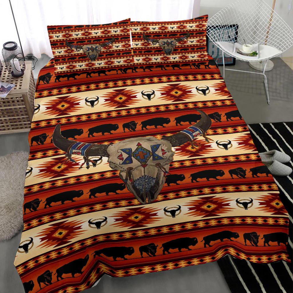 Bison Head Native American Bedding Set LT10 - Wonder Print Shop