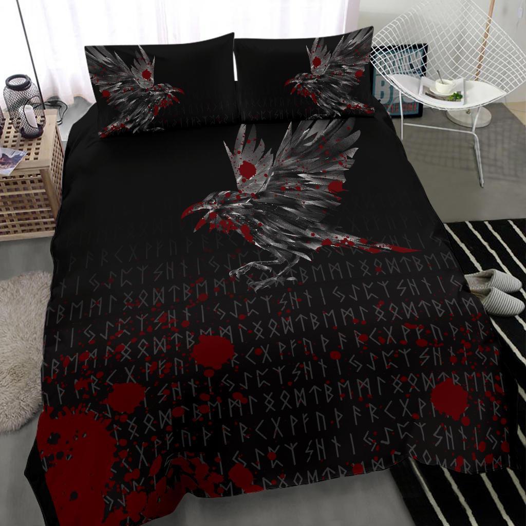 Viking Bedding Set The Raven Of Odin Rune Blood RLT12 - Wonder Print Shop