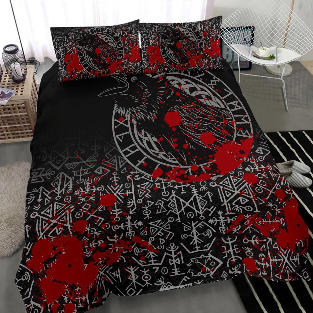 Viking Bedding Set Odin Raven Rune Futhark Blood RLT12 - Wonder Print Shop