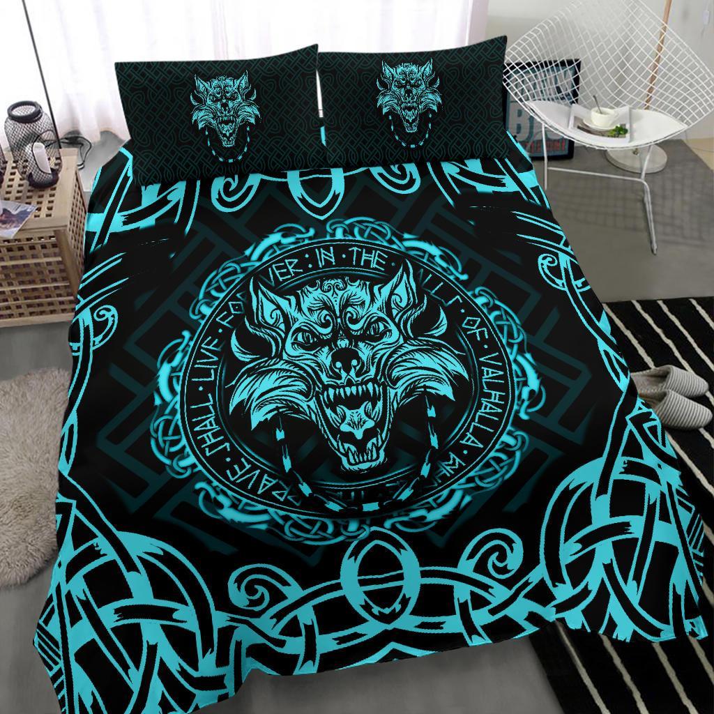 Viking Bedding Set Fenrir Viking Cyan 3D RLT12 - Wonder Print Shop