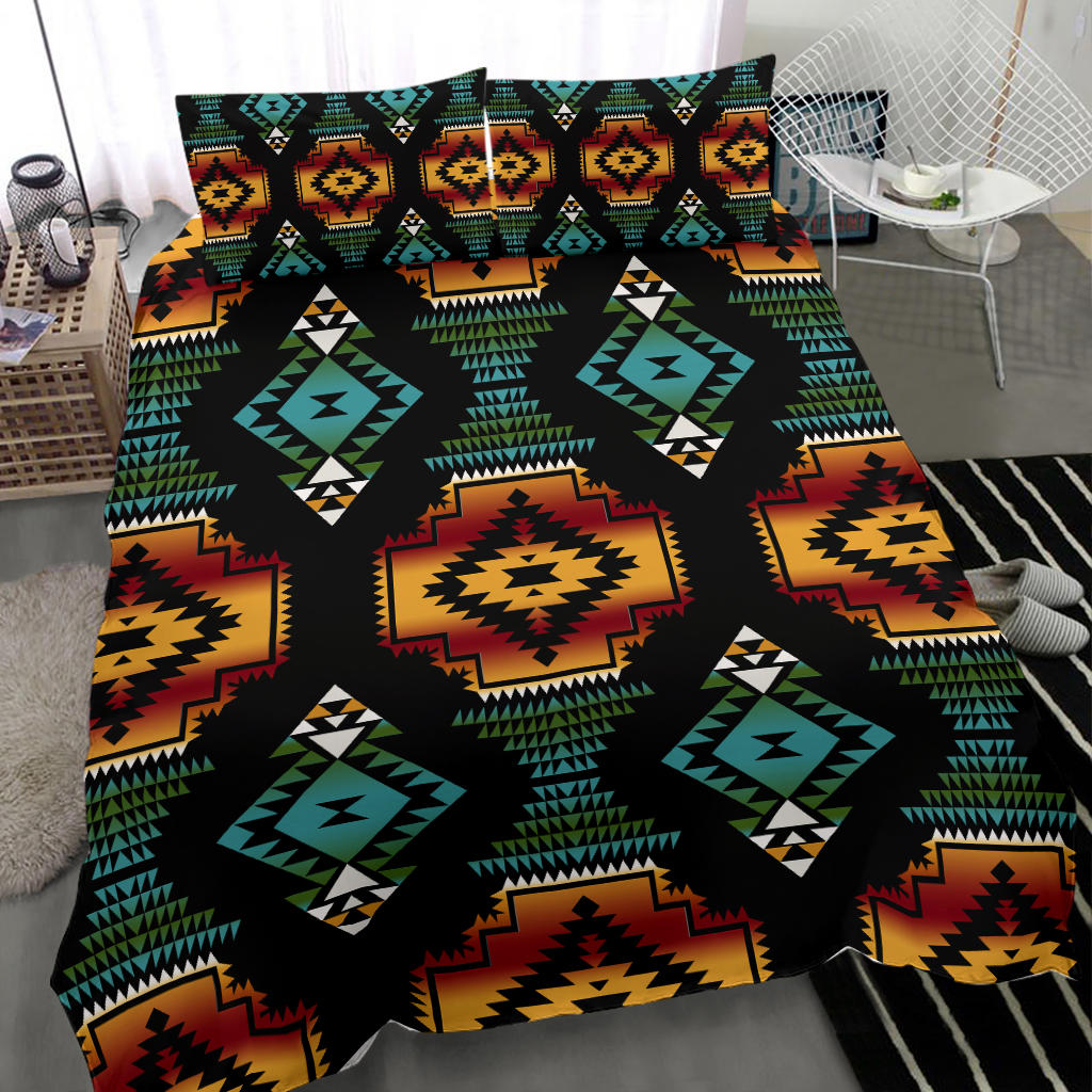 Native American Patterns Black Red Bedding Set LT10 - Wonder Print Shop