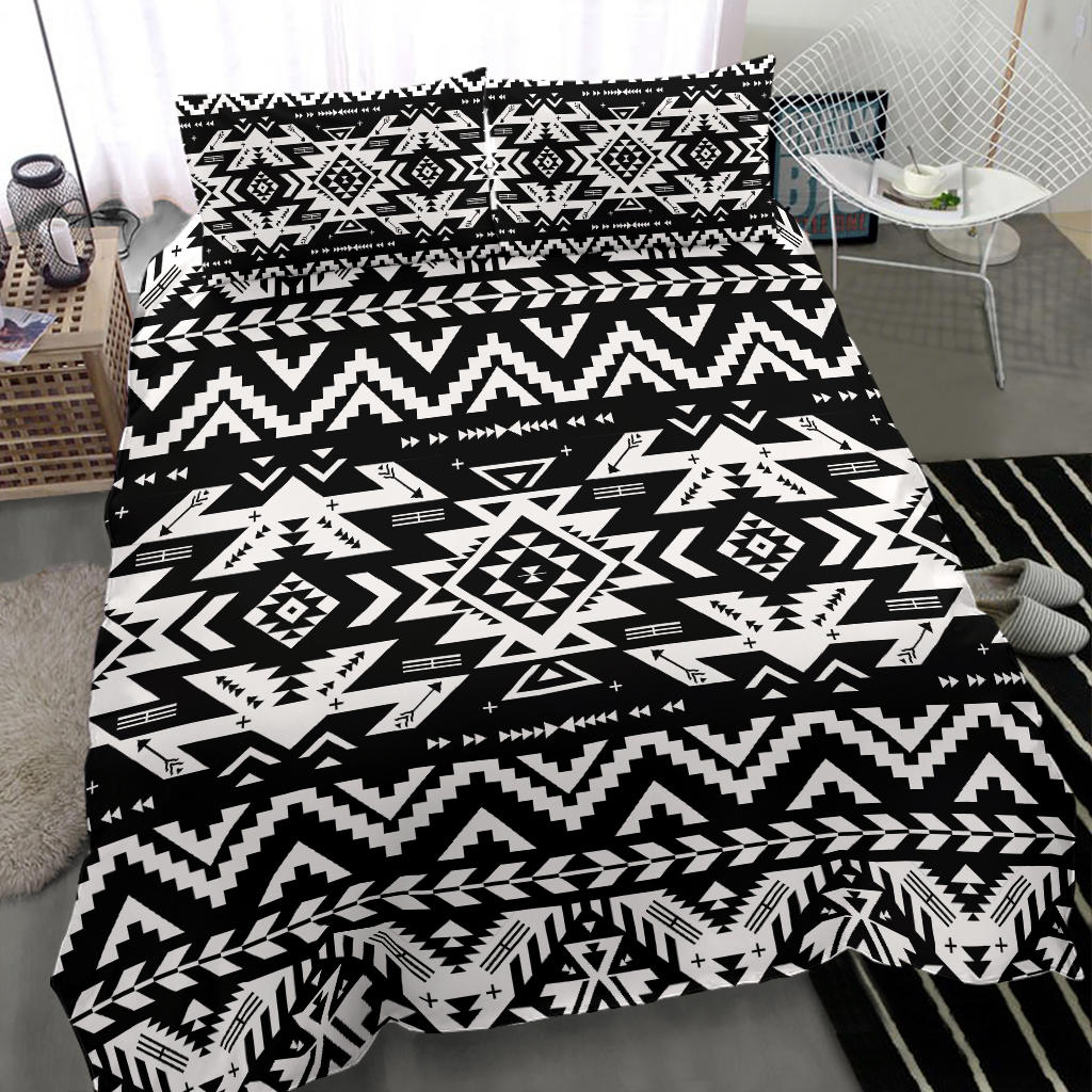 Black Pattern Native American Bedding Set LT10 - Wonder Print Shop