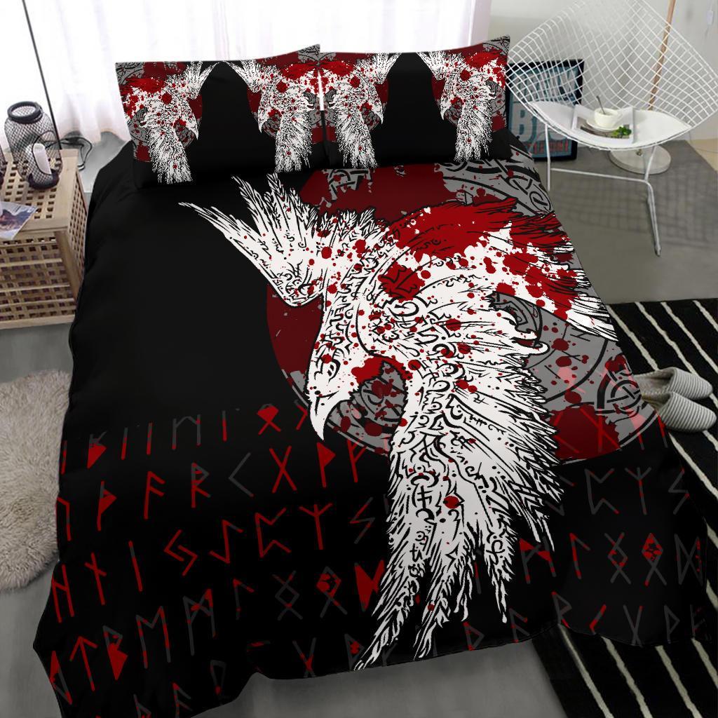 Viking Bedding Set Mystical Raven Tattoo Blood RLT12 - Wonder Print Shop