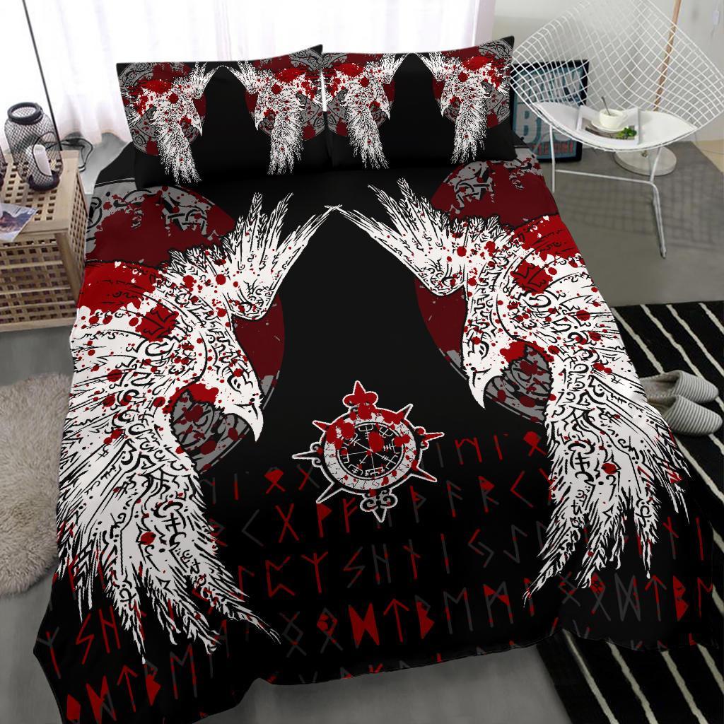 Viking Bedding Set Mystical Raven Tattoo Blood RLT12 - Wonder Print Shop
