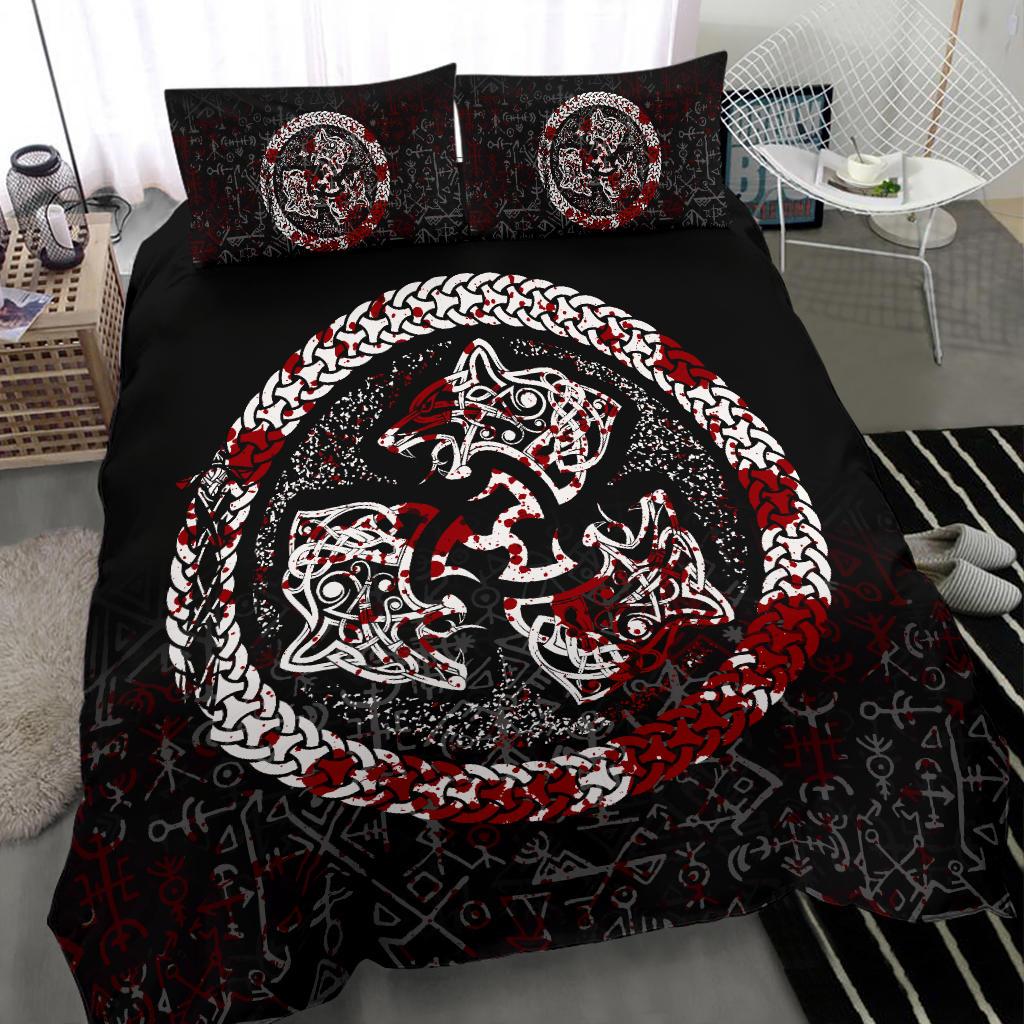 Viking Bedding Set Fierce Blood Wolf Symbol Of A Viking Nordic RLT12 - Wonder Print Shop