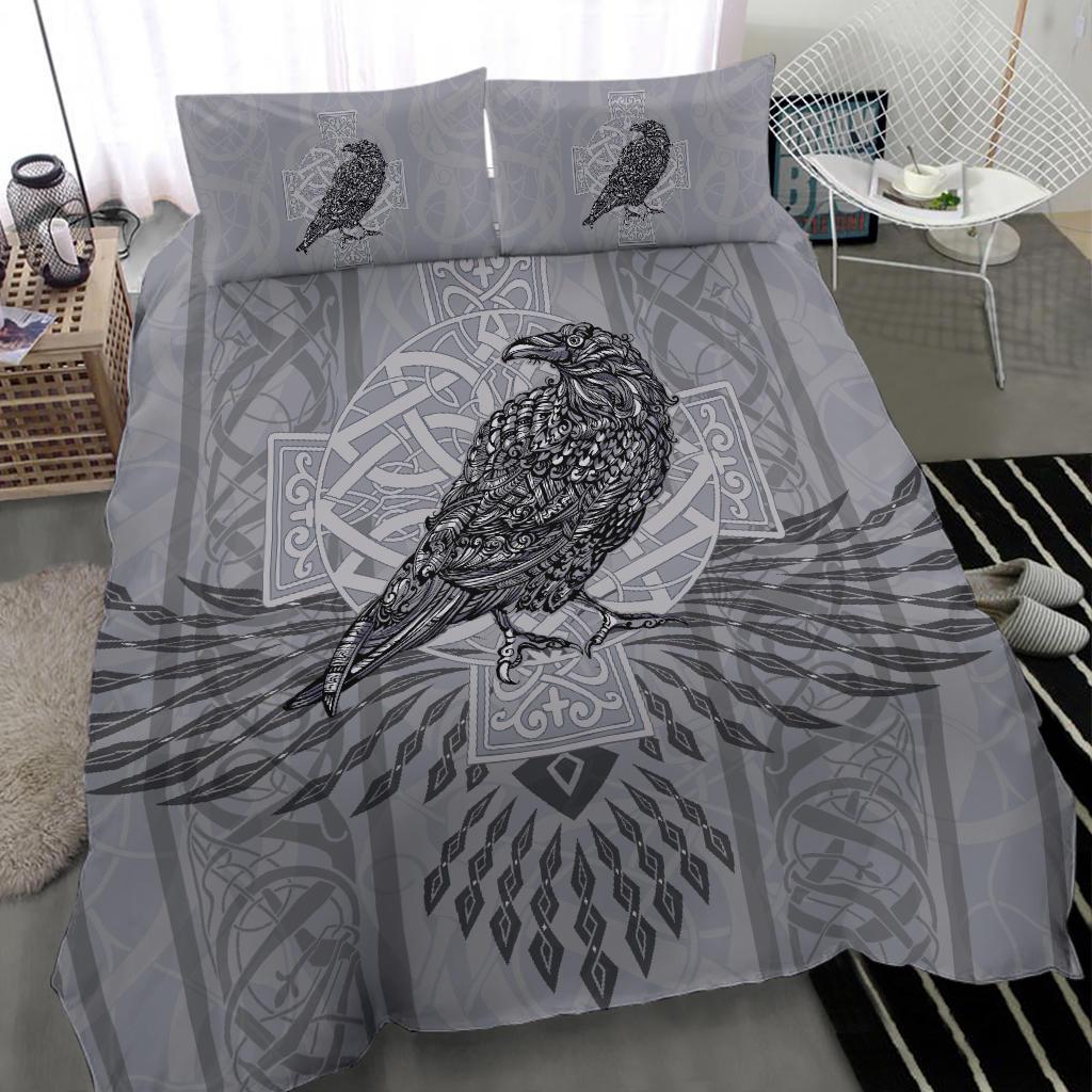 Viking Bedding Set Odin's Celtic Raven Scandinavian Tattoo RLT12 - Wonder Print Shop