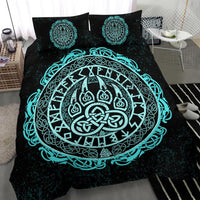 Viking Bedding Set Viking Bear Claws Cyan Tattoo RLT12 - Wonder Print Shop