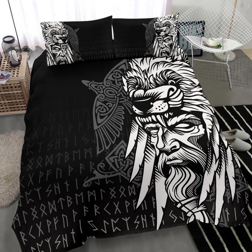 Viking Bedding Set Odin Raven and Fenrir On Hand RLT12 - Wonder Print Shop