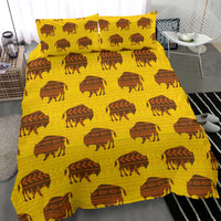 Native American Vector Bison Yellow Bedding Set LT10 - Wonder Print Shop