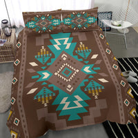 Blue Pattern Brown Native American Bedding Set LT10 - Wonder Print Shop