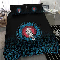 Viking Bedding Set Raven Celtic Cyan RLT12 - Wonder Print Shop