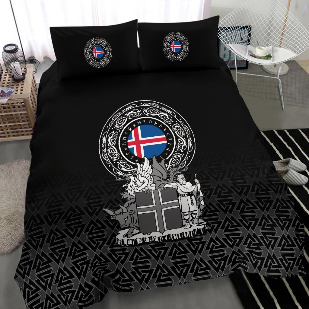 Viking Bedding Set Iceland Coat Of Arms RLT12 - Wonder Print Shop